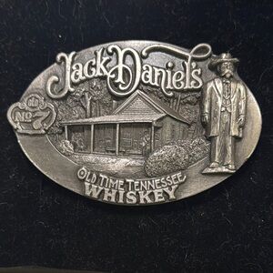 Vintage 1989 Bergamont Jack Daniel's Silver Belt Buckle
